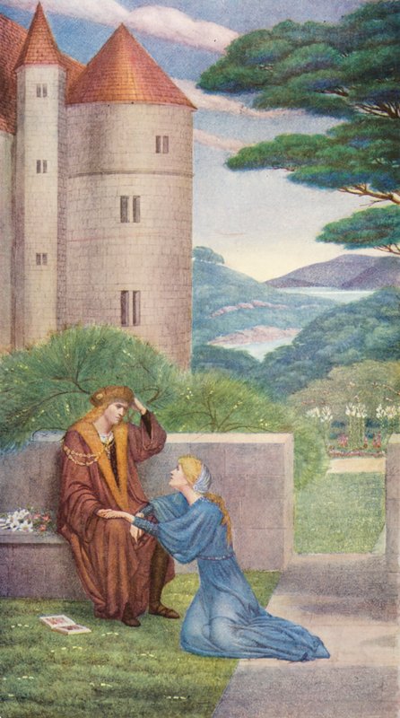 Az arany legenda: A herceg és Elsie a kertben (színes litográfia): A herceg és Elsie a kertben (színes litográfia) alkotó: Sidney Meteyard