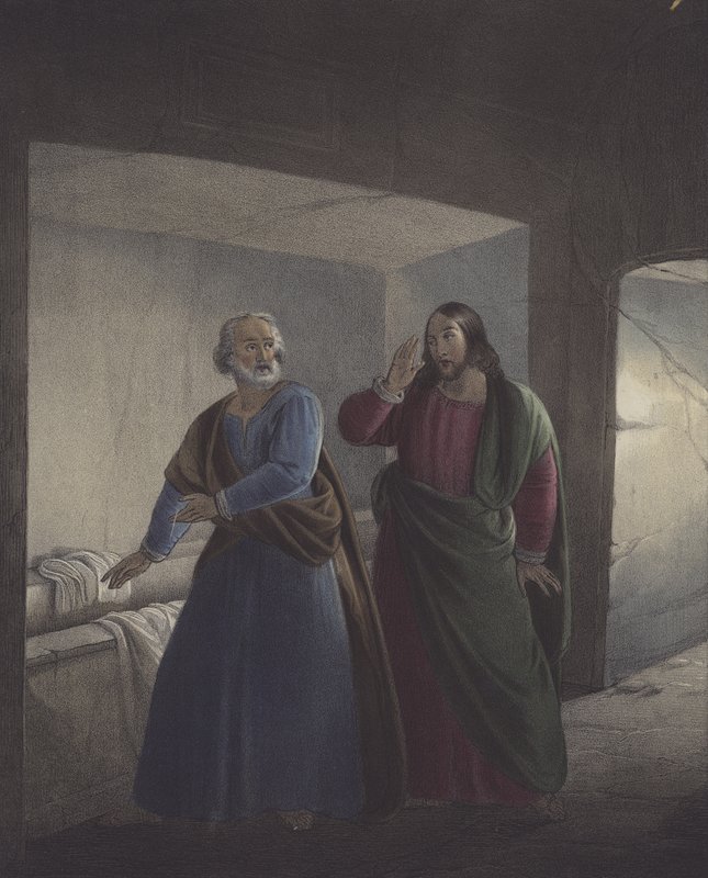 Péter és János a sírnál. Felemelkedett. alkotó: Siegfried Detler Bendixen