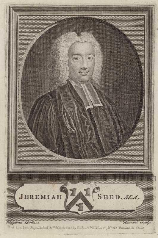 Jeremiah Seed, angol pap és akadémikus (metszet) alkotó: Simon Francois (after) Ravenet
