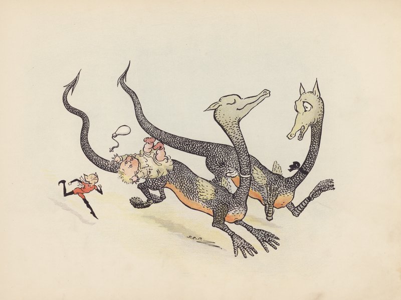 S Rosamond Praeger illusztrációja a Little Twin Dragons-hoz (színes litográfia) alkotó: Sophia Rosamond Praeger