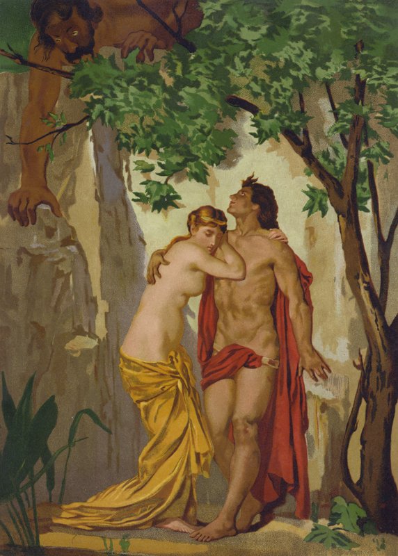Galateát és Acist meglepte az óriás Polyphemus alkotó: Spanish School