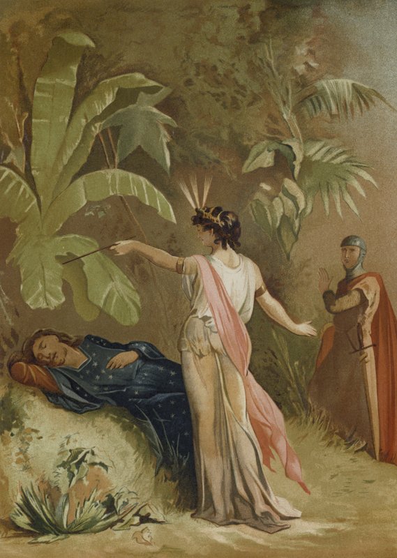 Merlin és Viviane, a tó hölgye alkotó: Spanish School