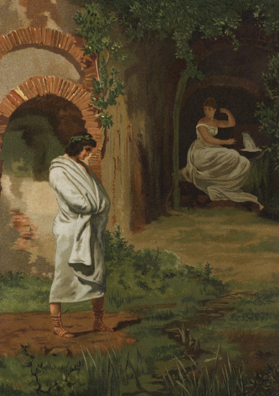 Numa Pompilius Egeria nimfával tanácskozik alkotó: Spanish School
