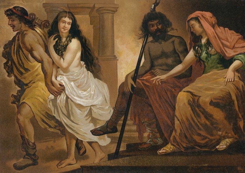 Orpheus megpróbálja visszahozni Euridikét az alvilágból alkotó: Spanish School