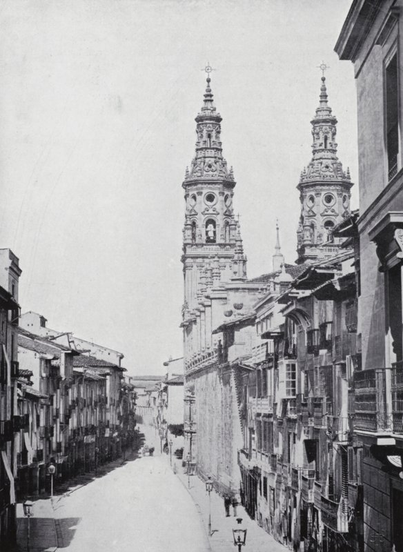 Calle Del Mercado, Logrono (fekete-fehér fénykép) alkotó: Spanish Photographer
