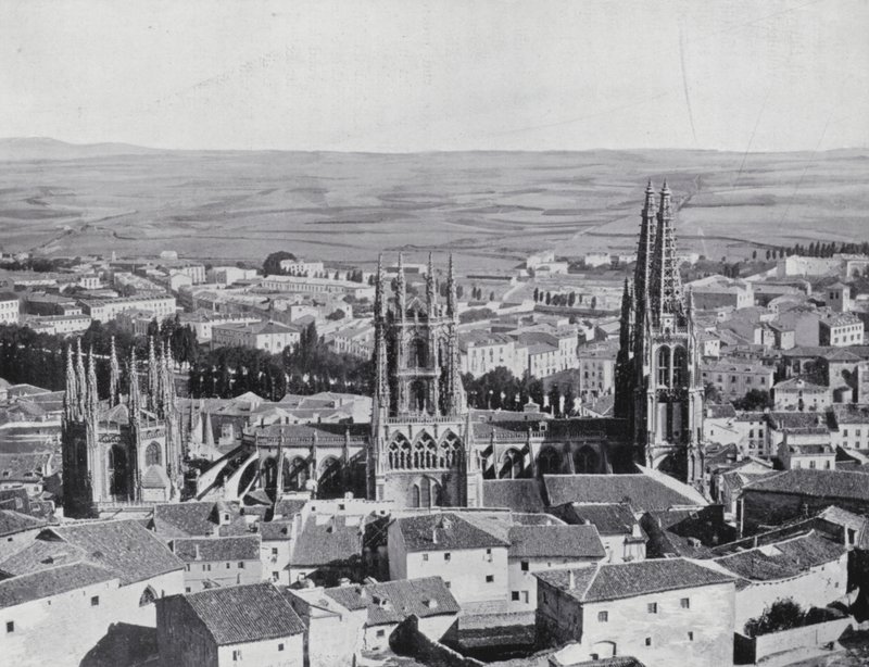 Burgos általános látképe (fekete-fehér fénykép) alkotó: Spanish Photographer