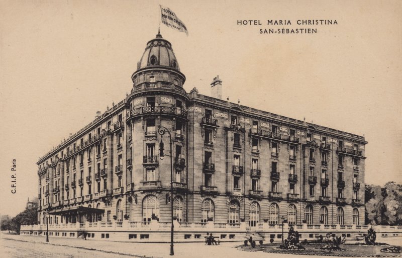 Hotel Maria Christina, San-Sebastien (fekete-fehér fotó) alkotó: Spanish Photographer
