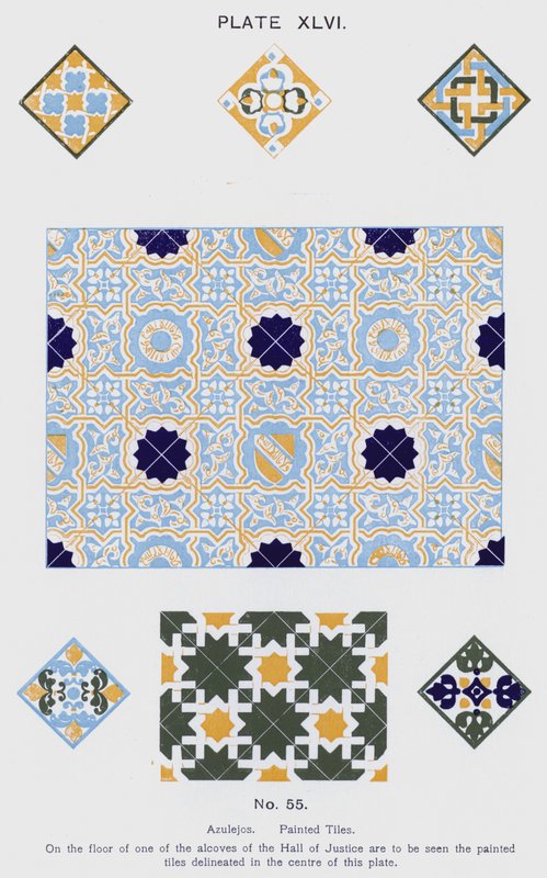 Azulejo, festett csempe (színes litó) alkotó: Spanish School