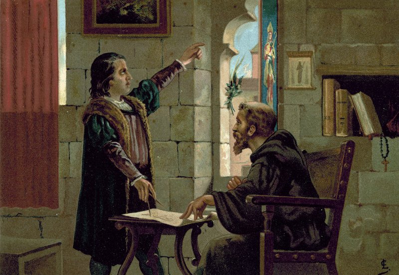 Kolumbusz Kristóf a La Rabidai kolostorban, 1490-es évek alkotó: Spanish School