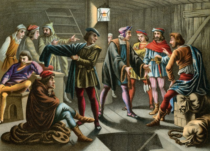 Columbus lecsillapítja a fedélzeten készülő cselekményt alkotó: Spanish School