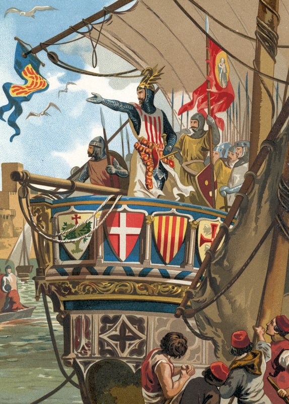 I. Jaime aragóniai király indulása Mallorca meghódítására alkotó: Spanish School