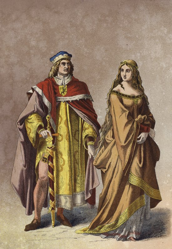 Európai nemes hölgy és úriember, 14. század alkotó: Spanish School
