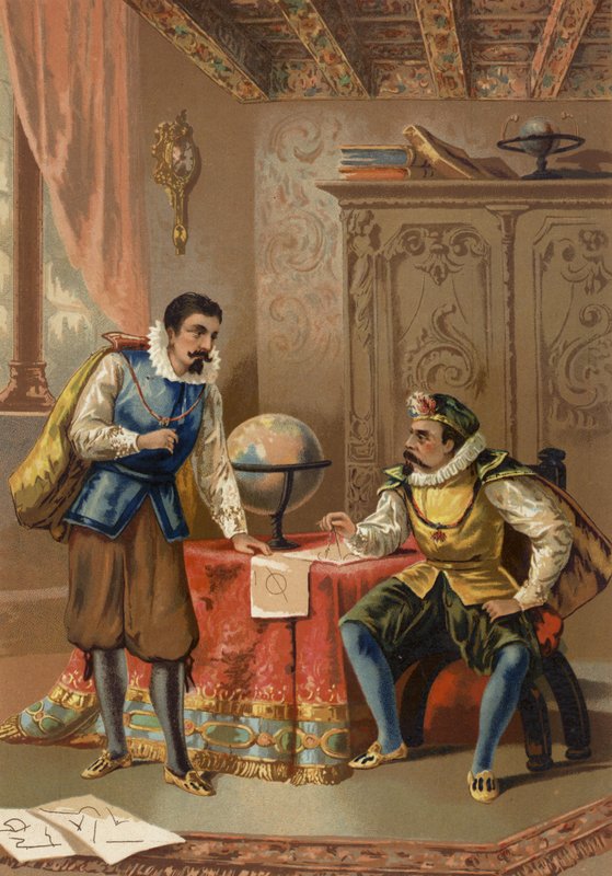 Johannes Kepler és Tycho Brahe a Prágai Obszervatóriumban, 1600 alkotó: Spanish School