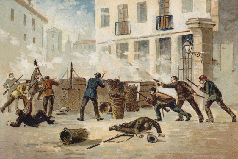 A valenciai nemzeti milícia tagjai megtagadják a leszerelést, Spanyolország, 1873 alkotó: Spanish School