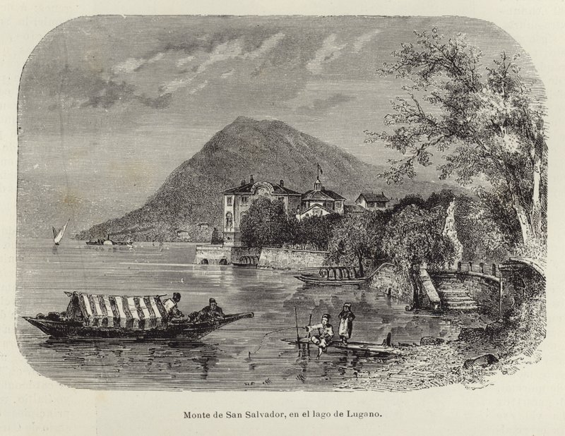 Monte San Salvatore a Luganói-tónál alkotó: Spanish School