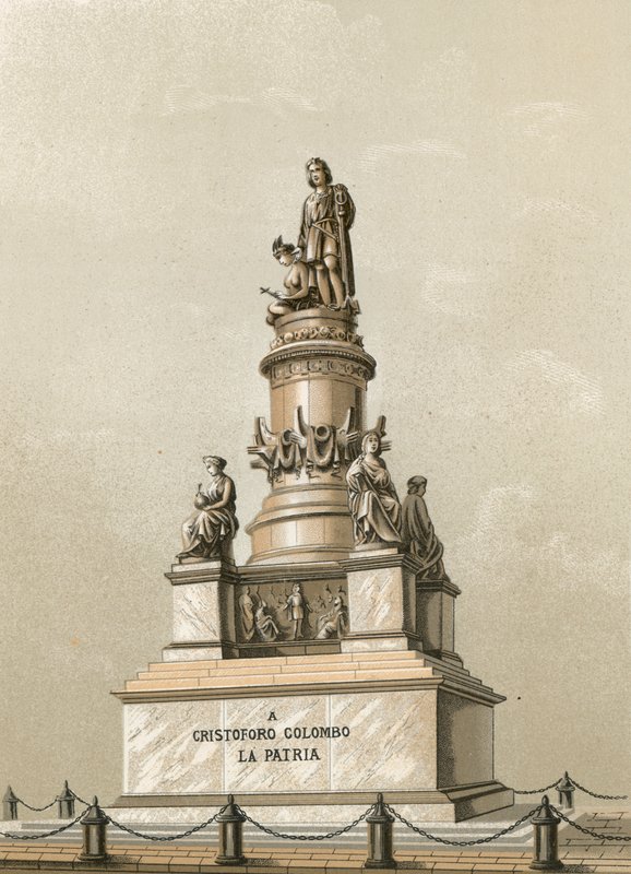 Kolumbusz emlékműve Genovában alkotó: Spanish School