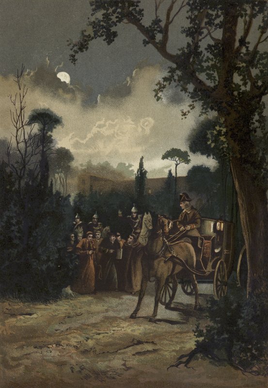 Pius pápa elhagyja Rómát, 1848 alkotó: Spanish School