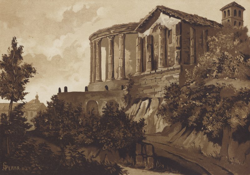 Tiburtine Sibyl és Vesta római templomai, Tivoli, Olaszország alkotó: Spanish School