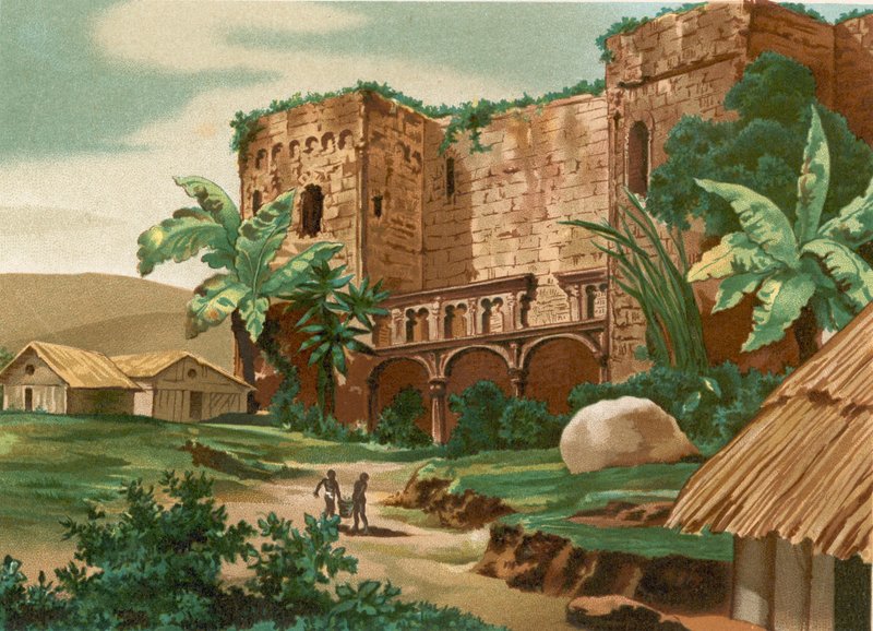 A Kolumbusz-kastély romjai Santo Domingóban alkotó: Spanish School