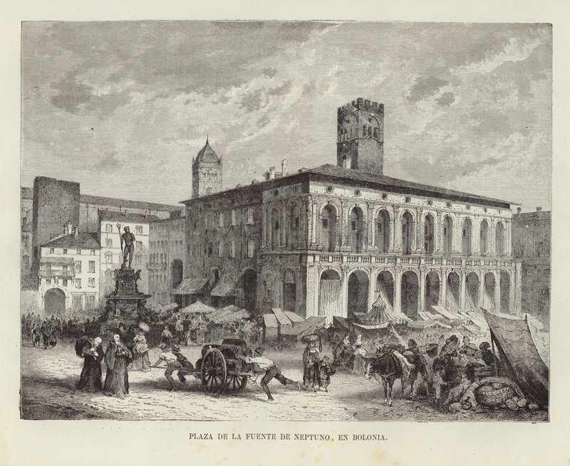 A Neptun-kút Bolognában, Olaszországban alkotó: Spanish School