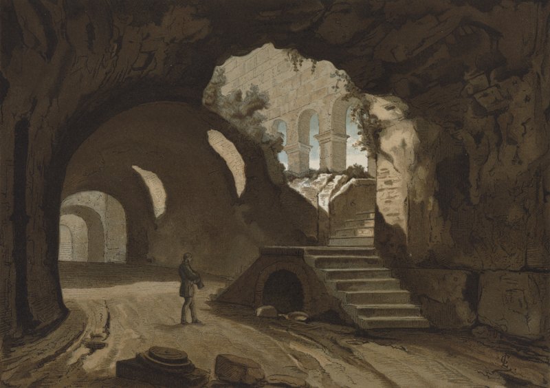 A Colosseum földalatti folyosói, Róma alkotó: Spanish School