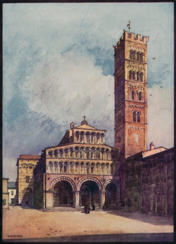 Olasz katedrálisok: Lucca katedrális (színes litho) alkotó: Stafford Leake