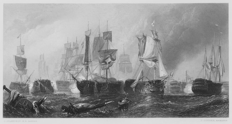 A trafalgari csata, a Vernon Gallery képéről alkotó: Stanfield