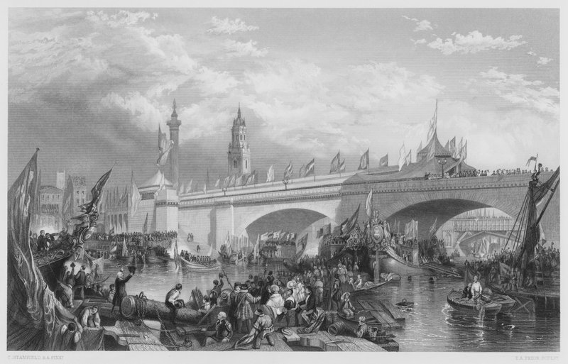 A New London Bridge megnyitása, a képről a Királyi Gyűjteményben alkotó: Stanfield