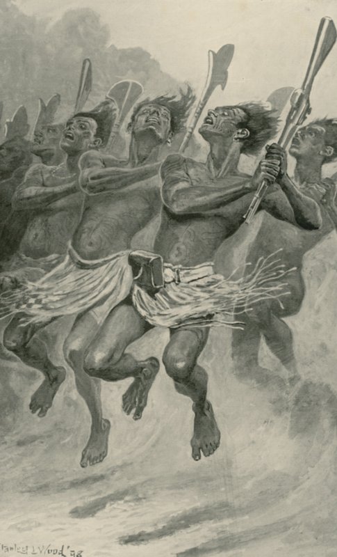 Egy maori háborús tánc alkotó: Stanley L. Wood