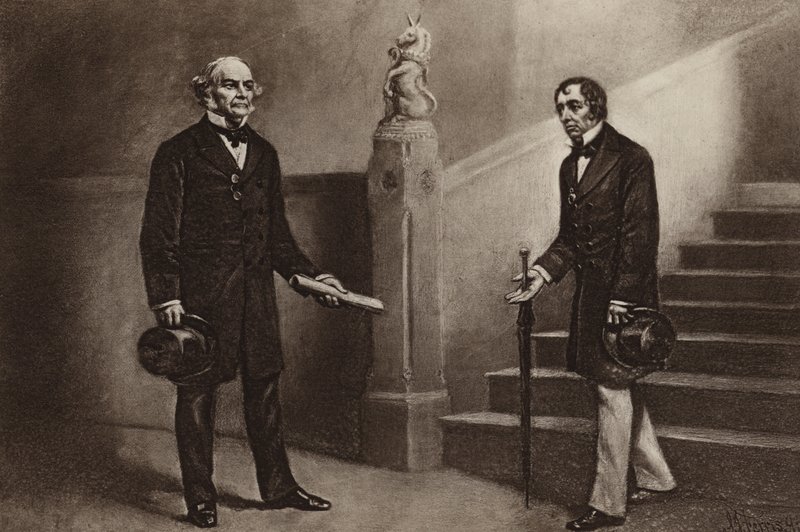 Gladstone és Disraeli, Beaconsfield (fénynyomat) alkotó: Stephen James (after) Ferris
