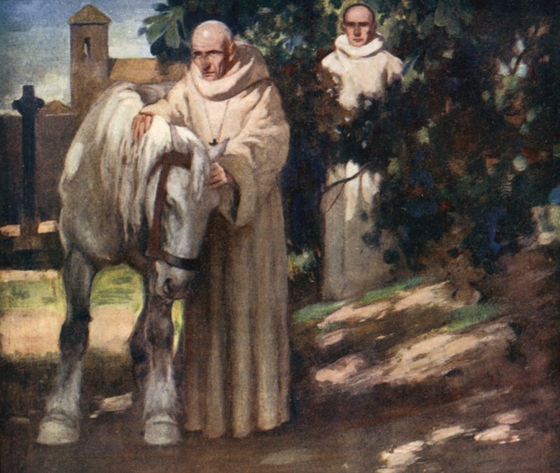 Szent Kolumba és a fehér ló (színes litó) alkotó: Stephen Reid