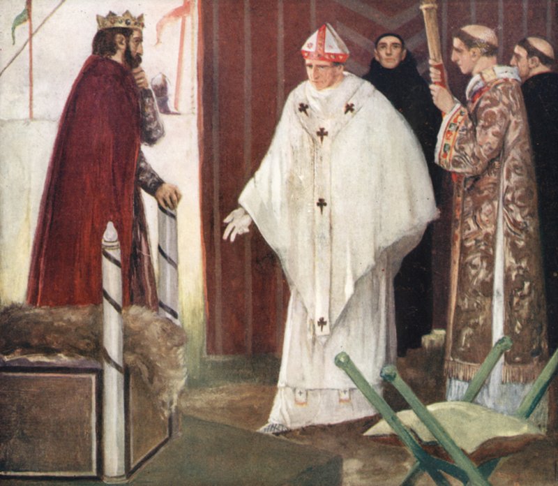 Stephen Langton interjúja János királlyal (színes litó) alkotó: Stephen Reid