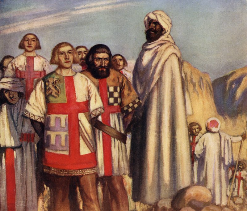 A Vöröskereszt Lovagjai Szaladin hatalmában (színes litó) alkotó: Stephen Reid