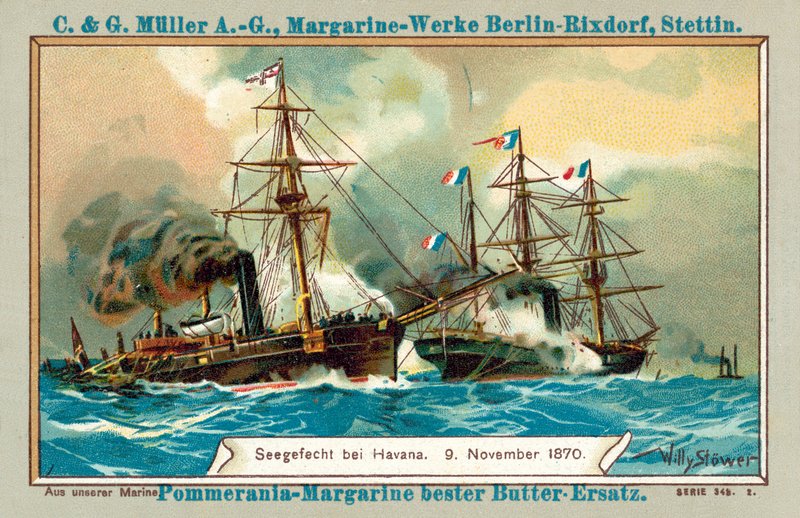 Tengerészeti csata Havannában, 1870. november 9. (chromolitho) alkotó: Stoewer Willy