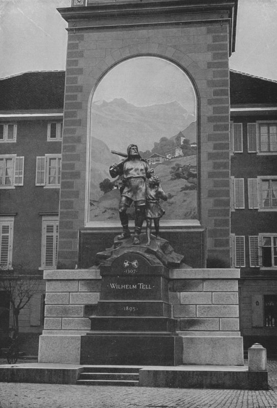 Altdorf, La Statue de Guillaume Tell (f/w fotó) alkotó: Swiss Photographer