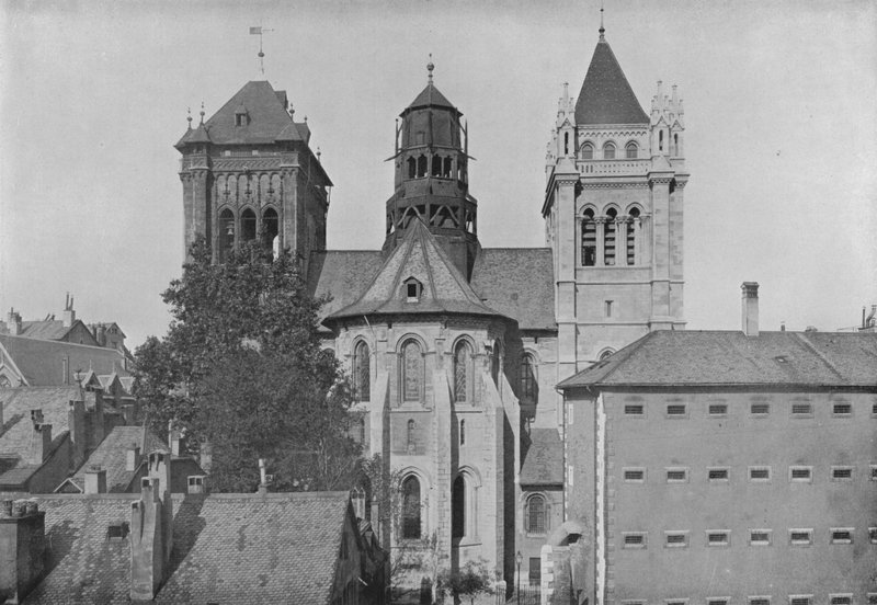 Genf, Saint-Pierre tornyai (f/w fotó) alkotó: Swiss Photographer