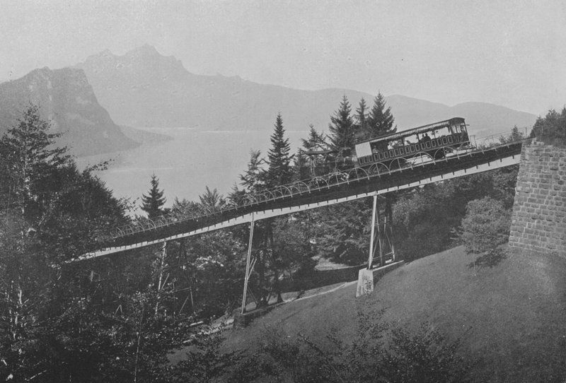 Ligne du Righi, Pont du Schnurtobel (f/w fotó) alkotó: Swiss Photographer