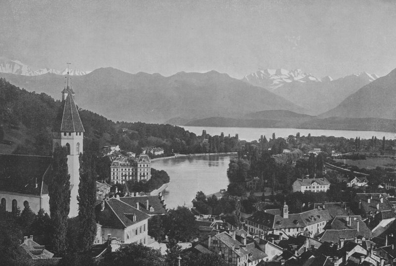 Thun, a tó és az Alpok (f/w fotó) alkotó: Swiss Photographer