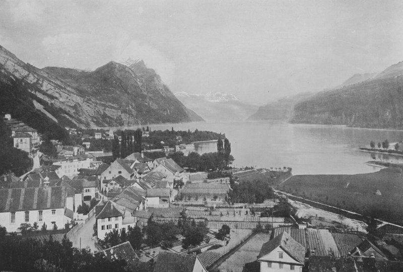 Weesen, Lac de Wallenstadt (f/w fotó) alkotó: Swiss Photographer