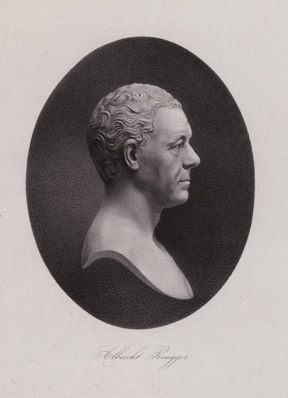 Albrecht Rengger, svájci orvos és második svájci Landammann (metszet) alkotó: Swiss School