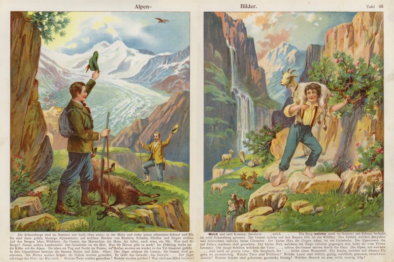 Alpesi jelenetek (chromolitho) alkotó: Swiss School