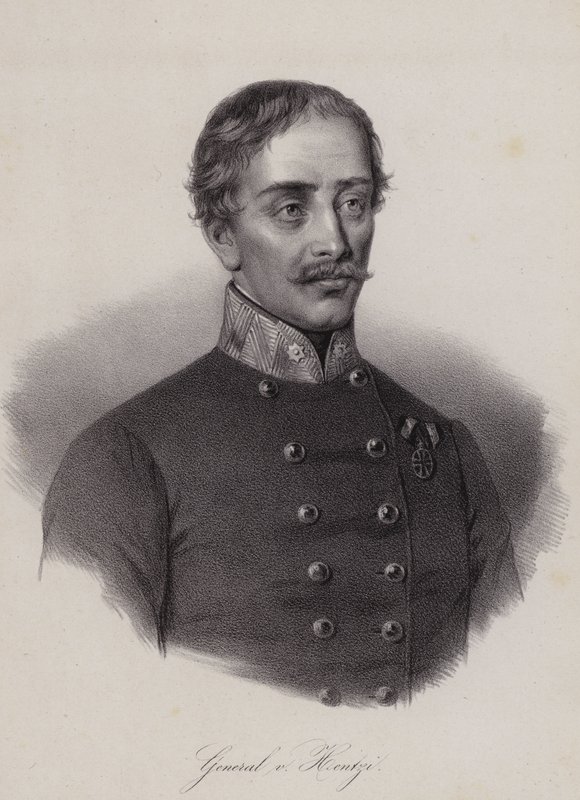 Heinrich Hentzi von Arthurm, magyar tábornok az Osztrák Birodalom hadseregében (metszet) alkotó: Swiss School