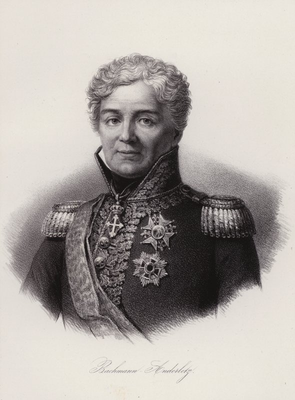 Niklaus Franz von Bachmann, svájci tábornok, aki a napóleoni háborúkban harcolt (metszet) alkotó: Swiss School
