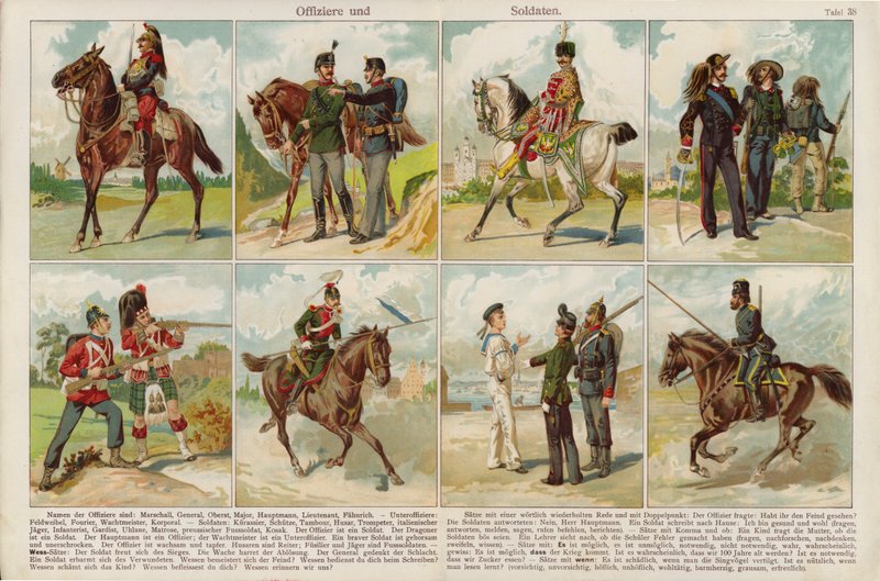 Az európai hadseregek tisztjei és katonái (chromolitho) alkotó: Swiss School