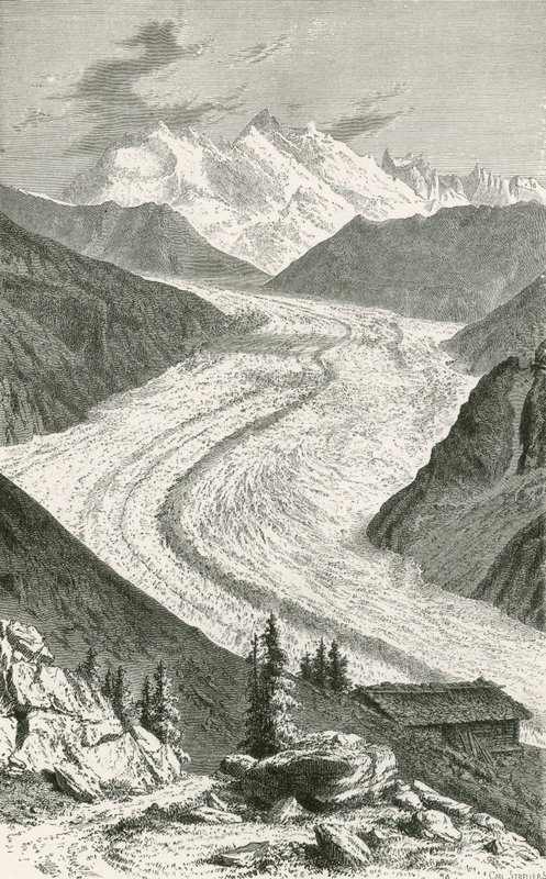 A Gorner-gleccser és a Monte Rosa alkotó: Swiss School