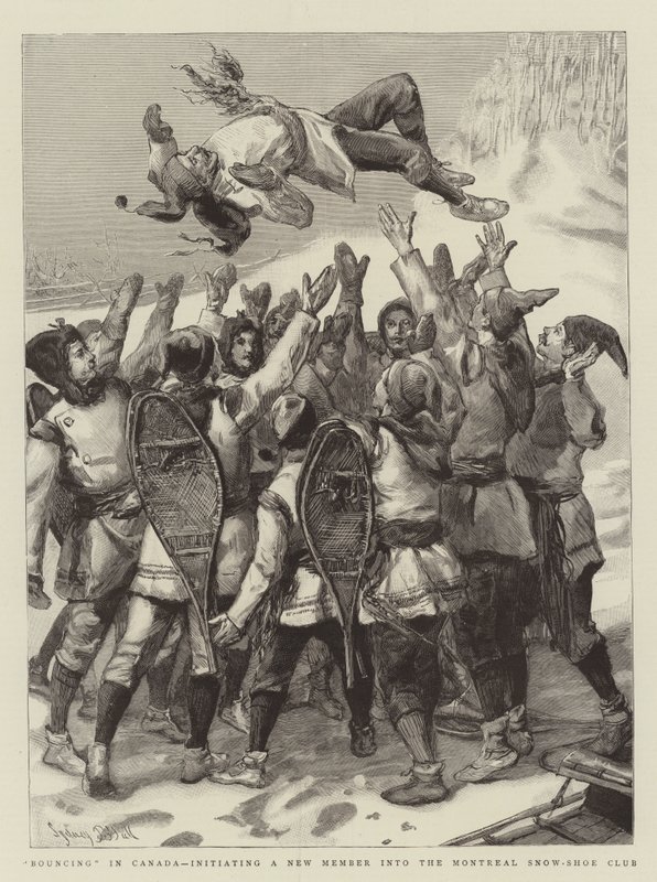 Ugrálás Kanadában, új tag avatása a Montreal Snow-Shoe Clubba alkotó: Sydney Prior Hall
