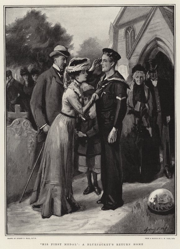 Első érme, egy kékkabátos hazatérés alkotó: Sydney Prior Hall