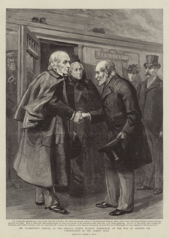 Gladstone úr érkezése az edinburghi Prince