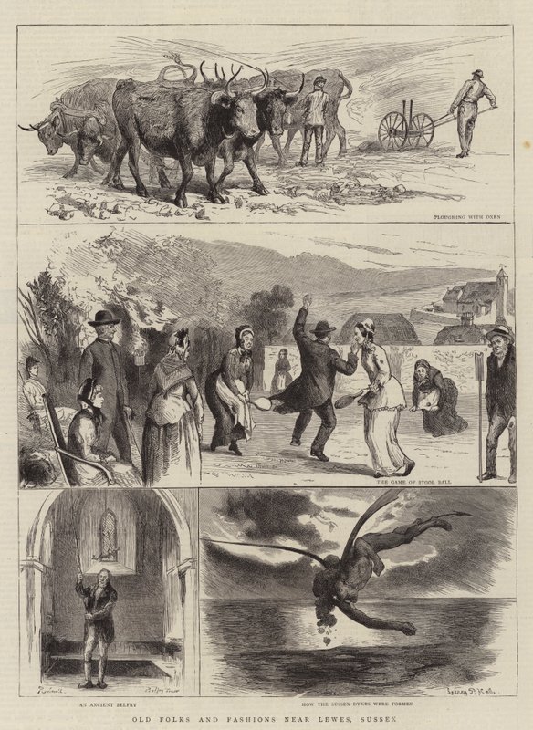 Régi népek és divat közelében Lewes, Sussex alkotó: Sydney Prior Hall