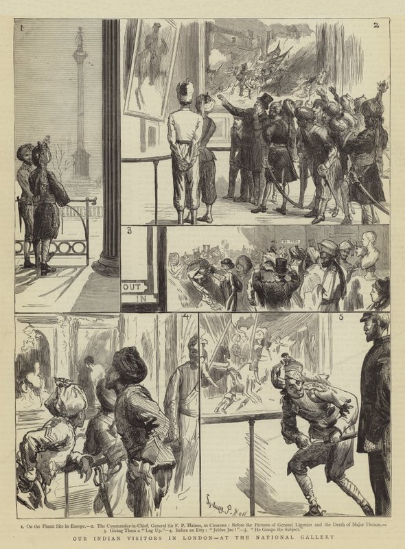 Indiai látogatóink Londonban, a Nemzeti Galériában alkotó: Sydney Prior Hall